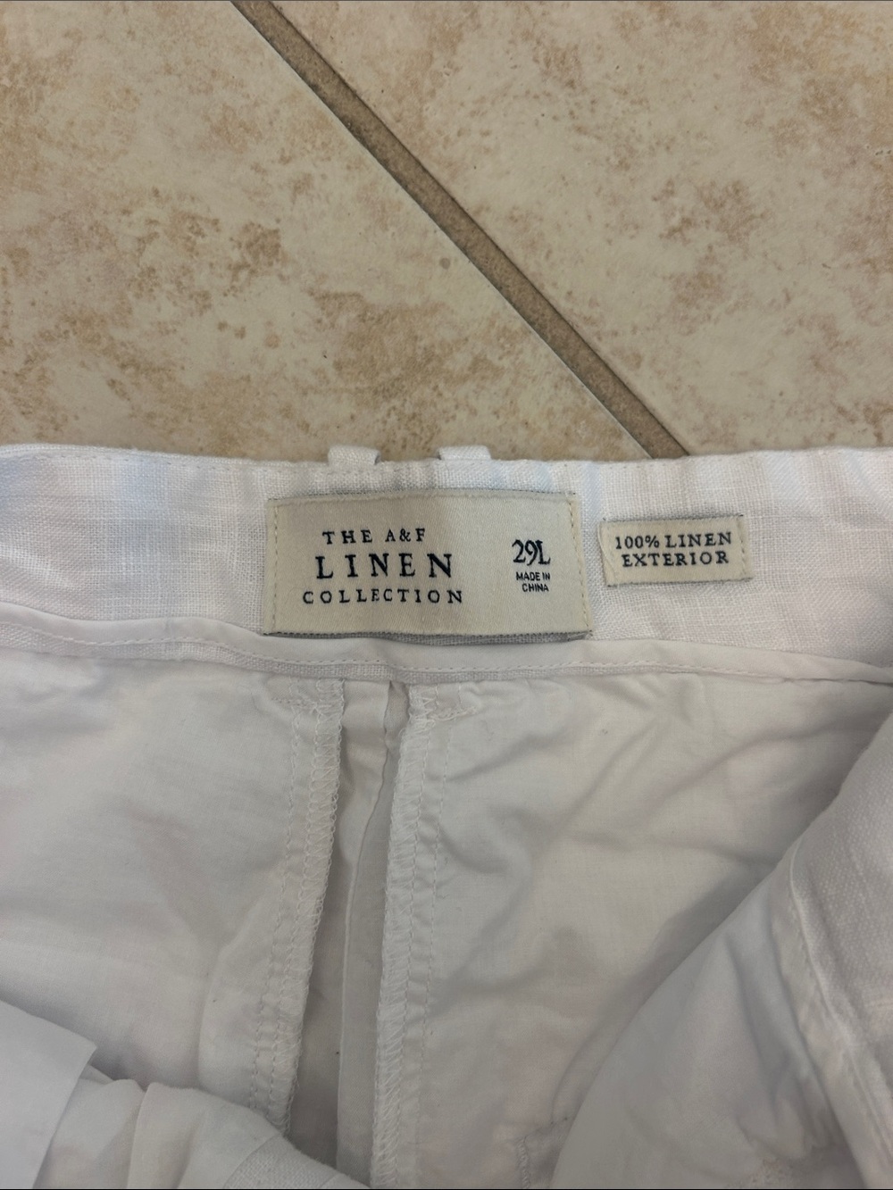A & F White Linen Wide-Leg Pants - Picture 2 of 3